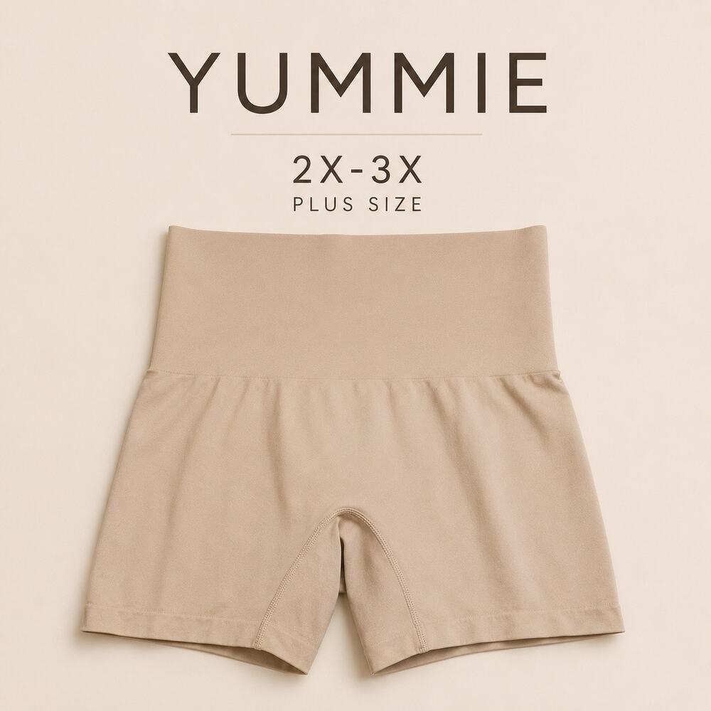Yummie Heather Thomson 2X 3X High Waist Shapewear Shorts Nude Seamless